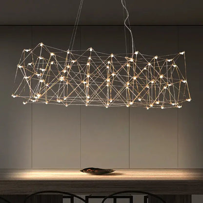Modern elegant stainless steel geometric led chandelier dining room