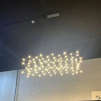Modern elegant stainless steel geometric led chandelier dining room