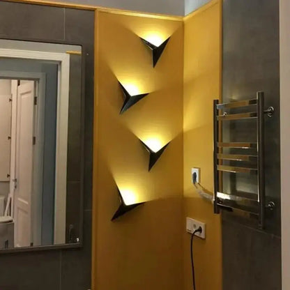 Modern elegant triangular led wall lamp for bedroom study
