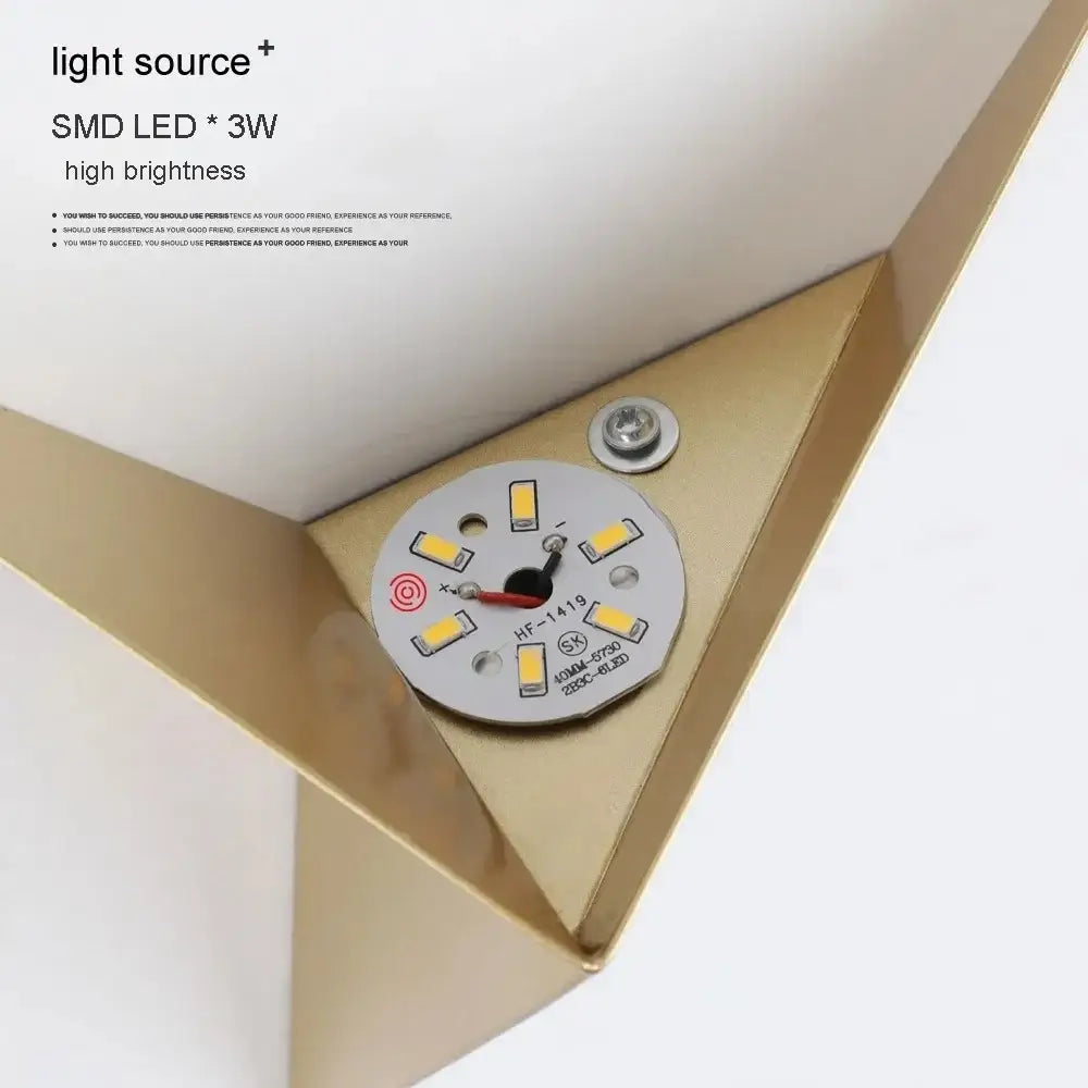 Modern elegant triangular led wall lamp for bedroom study