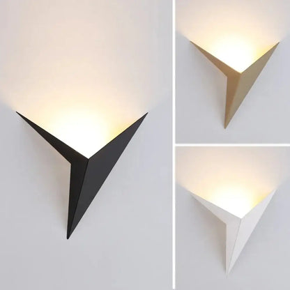 Modern elegant triangular led wall lamp for bedroom study
