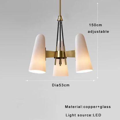 Modern elegant white glass cup chandelier living room pendant light