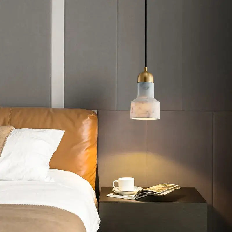 Modern emerald green and brass led pendant lamp for dining room