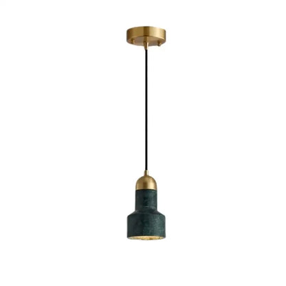 Modern emerald green and brass led pendant lamp for dining room