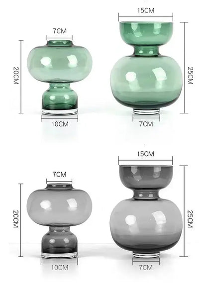 Modern emerald green gourd vase living room glass terrarium set