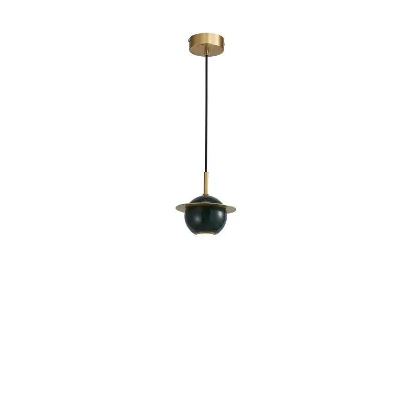 Modern emerald green marble led pendant lamp dining room