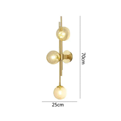 Modern emerald green white glass ball wall lamps bedroom sconce