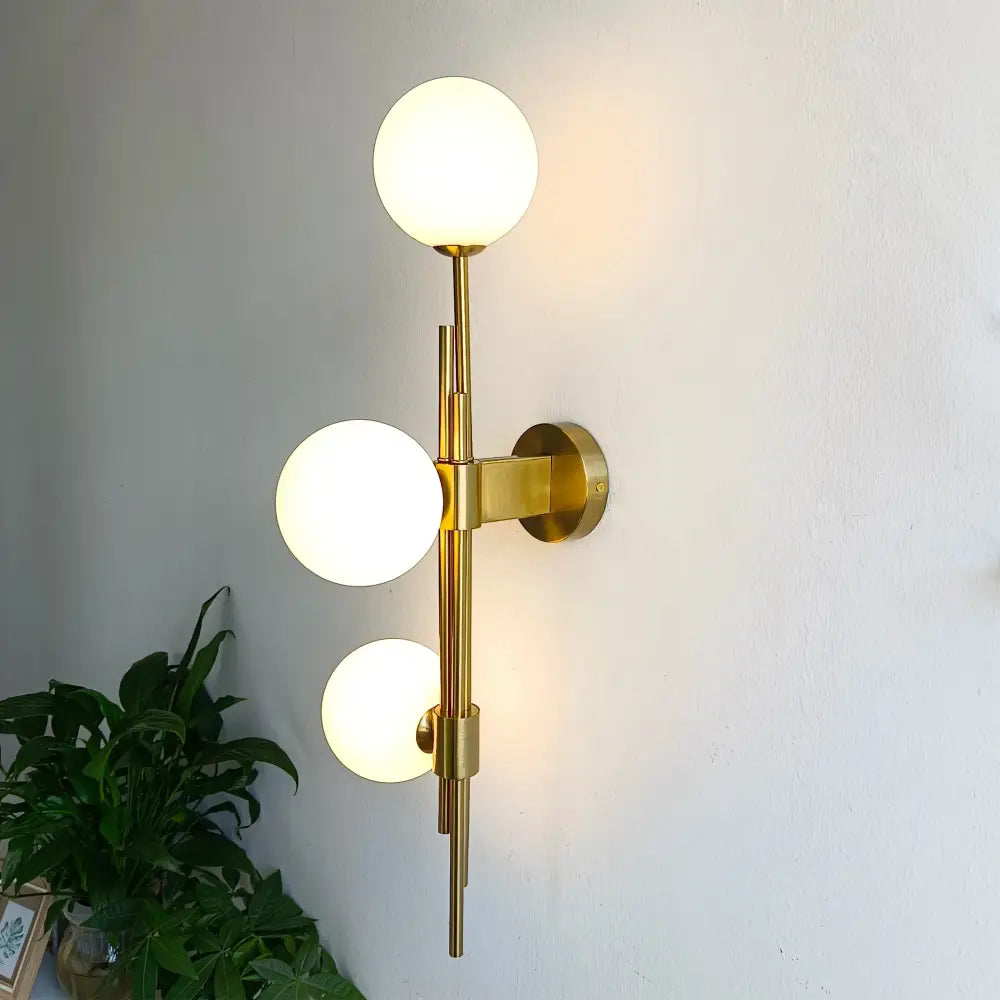 Modern emerald green white glass ball wall lamps bedroom sconce