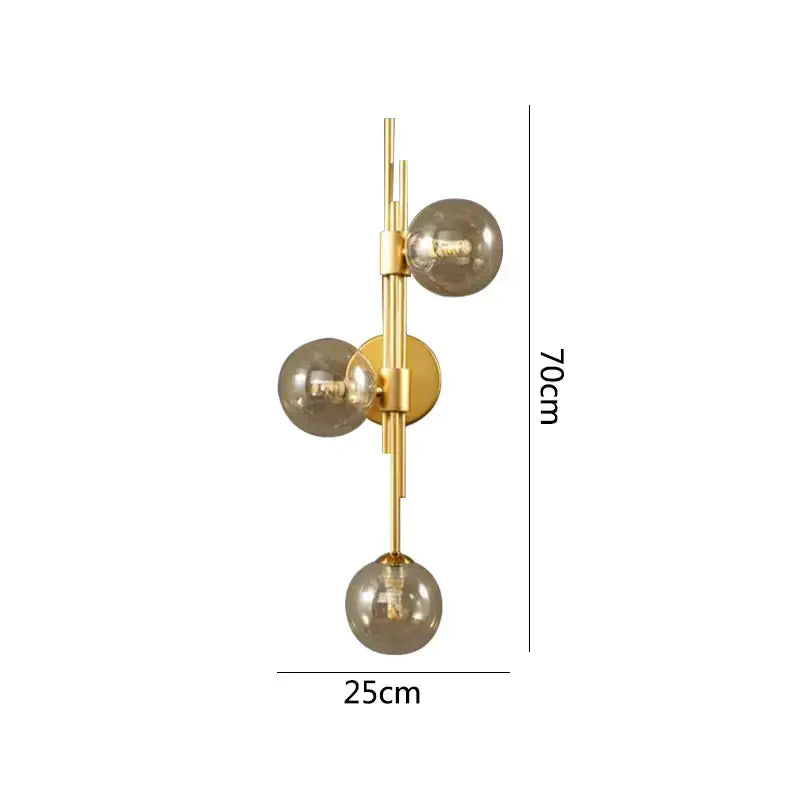 Modern emerald green white glass ball wall lamps bedroom sconce