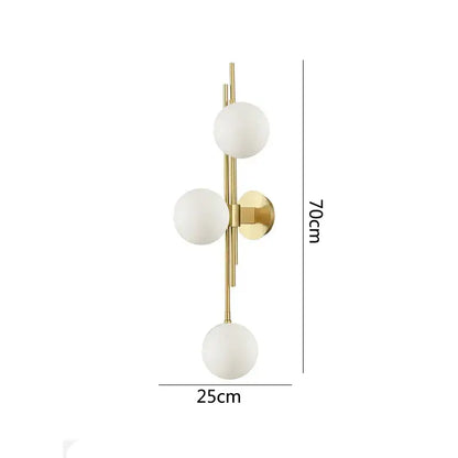 Modern emerald green white glass ball wall lamps bedroom sconce