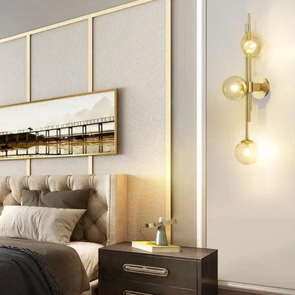 Modern emerald green white glass ball wall lamps bedroom sconce