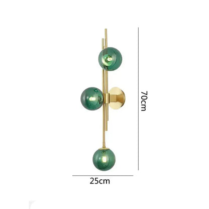 Modern emerald green white glass ball wall lamps bedroom sconce