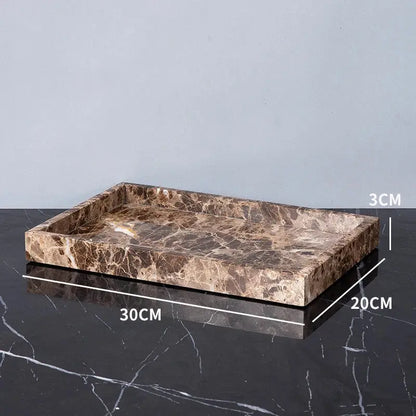 Modern emperador dark marble bathroom set with chrome accents