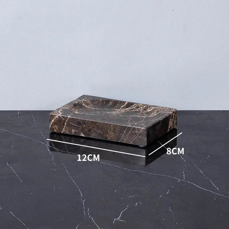 Modern emperador dark marble bathroom set with chrome accents