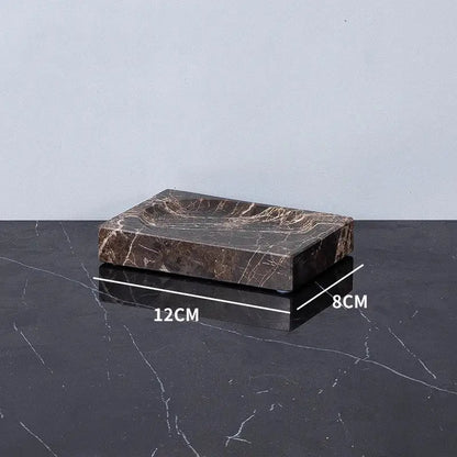 Modern emperador dark marble bathroom set with chrome accents