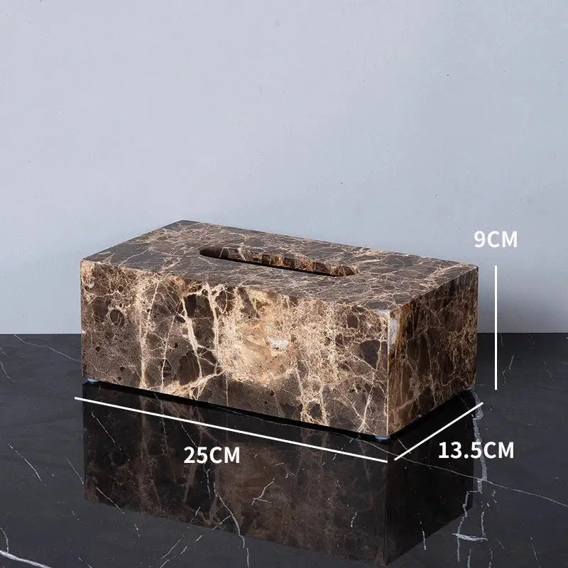 Modern emperador dark marble bathroom set with chrome accents