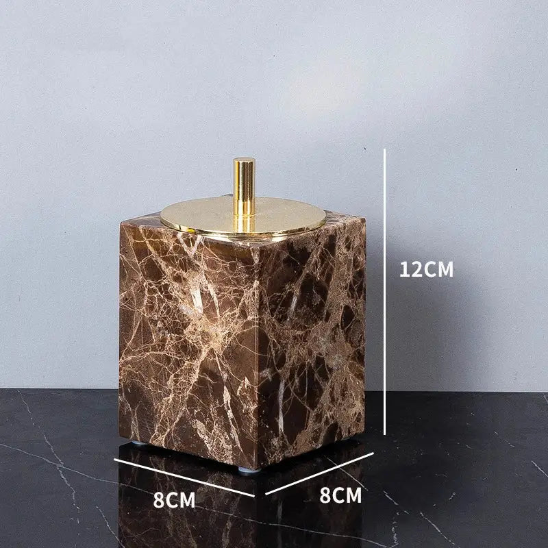 Modern emperador dark marble bathroom set with chrome accents