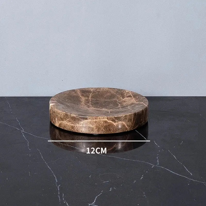 Modern emperador dark marble bathroom set with chrome accents