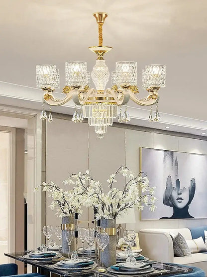 Modern european gold crystal ceiling chandelier living room