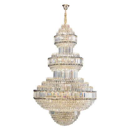 Modern european gold crystal villa chandelier hotel lobby pendant light