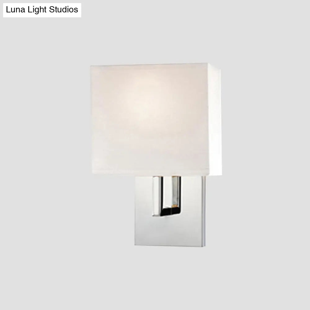 DecorBites™ Modern Fabric Drum Wall Mount 1 Light Sconce in Black/White