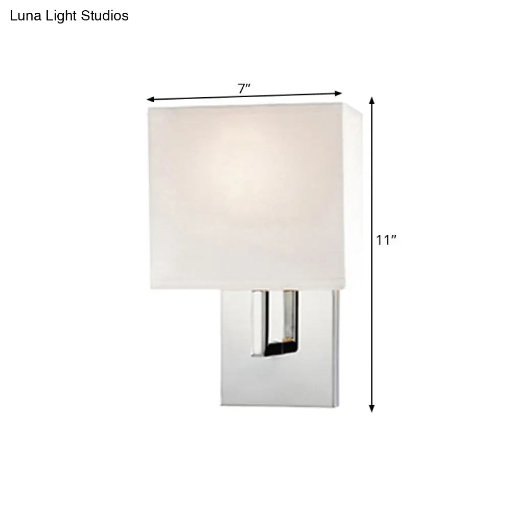 DecorBites™ Modern Fabric Drum Wall Mount 1 Light Sconce in Black/White