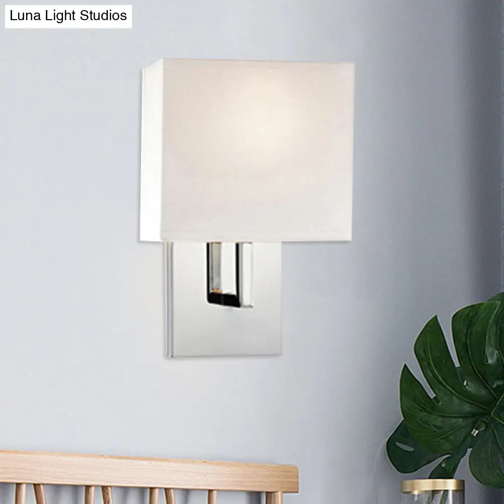 DecorBites™ Modern Fabric Drum Wall Mount 1 Light Sconce in Black/White