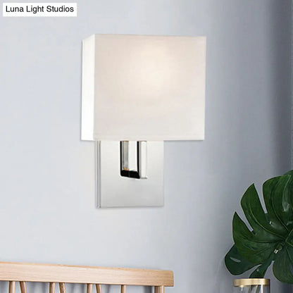 DecorBites™ Modern Fabric Drum Wall Mount 1 Light Sconce in Black/White