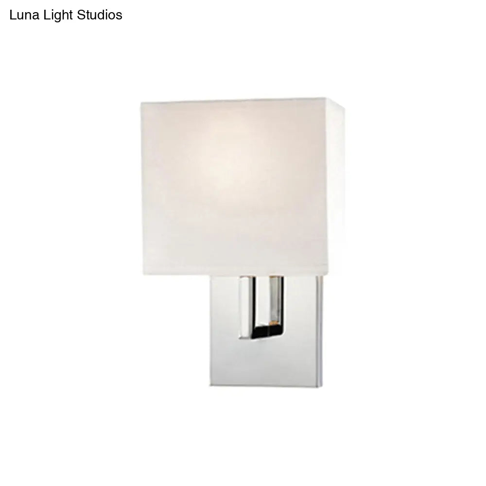 DecorBites™ Modern Fabric Drum Wall Mount 1 Light Sconce in Black/White