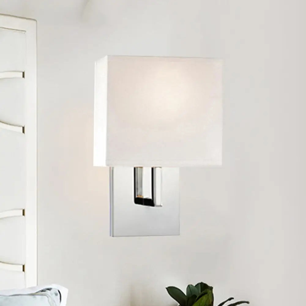 DecorBites™ Modern Fabric Drum Wall Mount 1 Light Sconce in Black/White