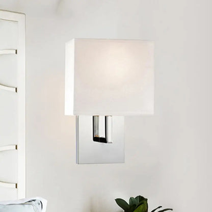 DecorBites™ Modern Fabric Drum Wall Mount 1 Light Sconce in Black/White