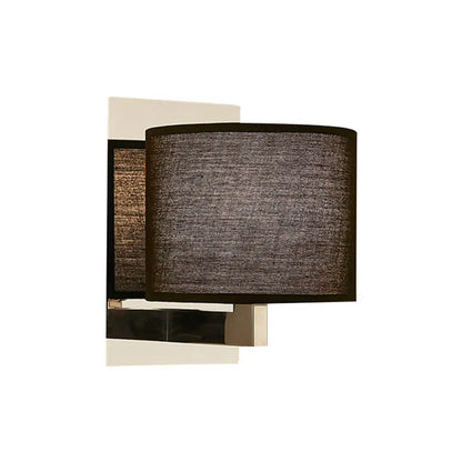 DecorBites™ Modern Fabric LED Drum Wall Sconce for Bedside - White/Black