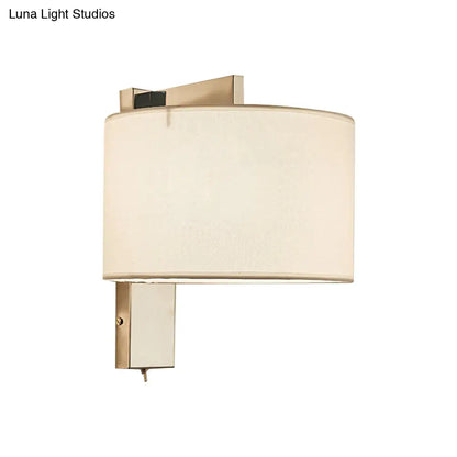 DecorBites™ Modern Fabric LED Drum Wall Sconce for Bedside - White/Black