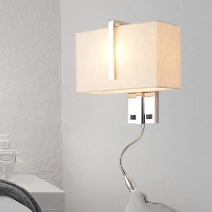 DecorBites™ Modern Fabric LED Wall Sconce in Chrome - Stylish Lighting for Living Room