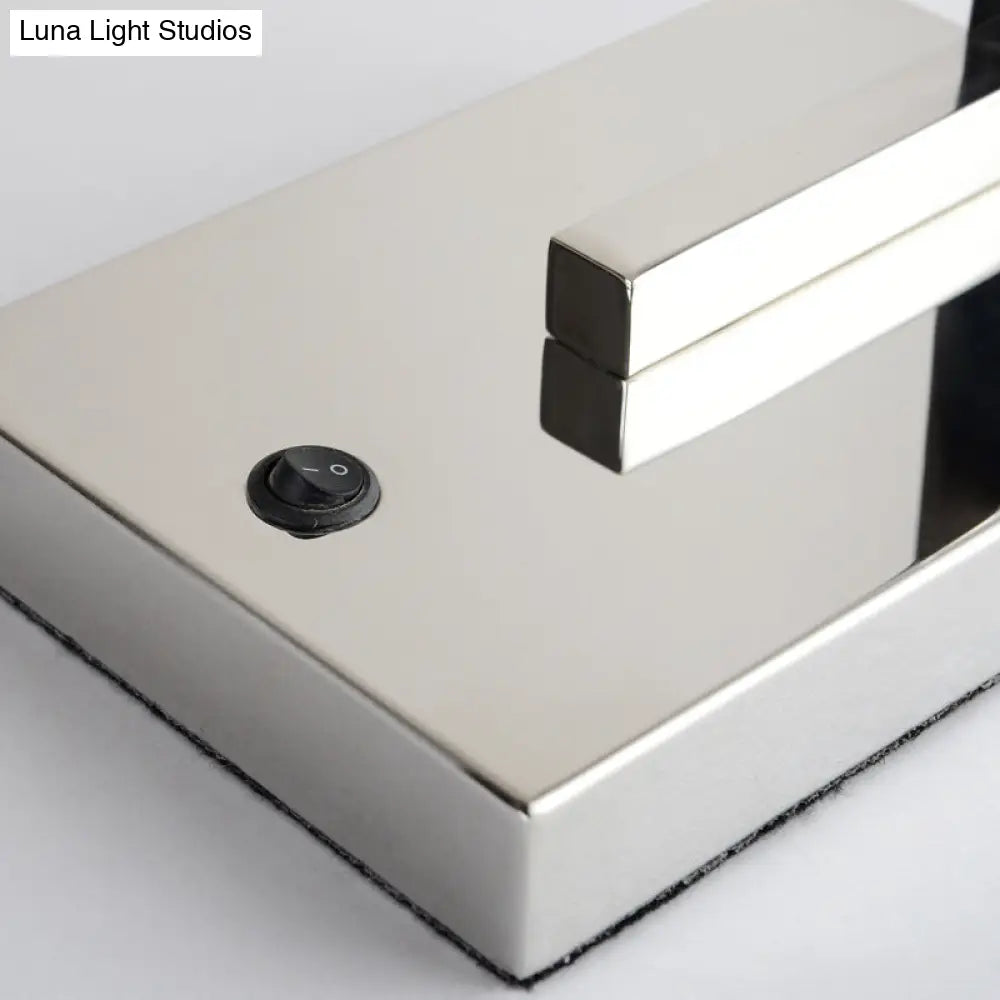 DecorBites™ Modern Fabric LED Wall Sconce Light in Chrome for Living Room