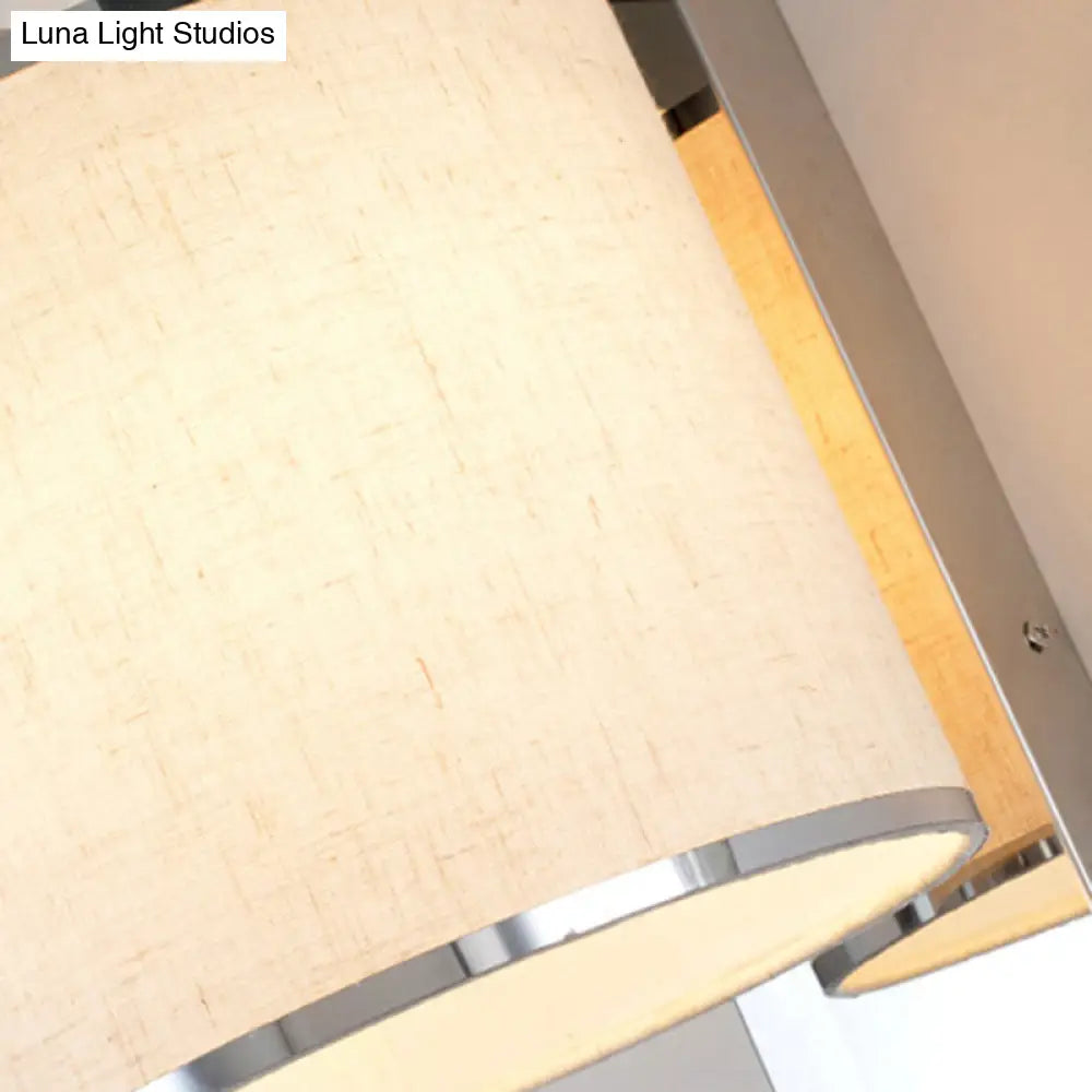 DecorBites™ Modern Fabric LED Wall Sconce Light in Chrome for Living Room
