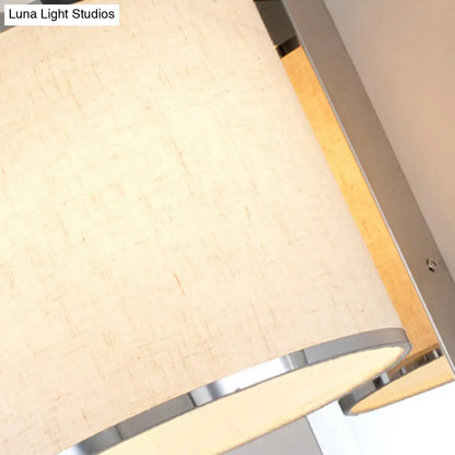 DecorBites™ Modern Fabric LED Wall Sconce Light in Chrome for Living Room
