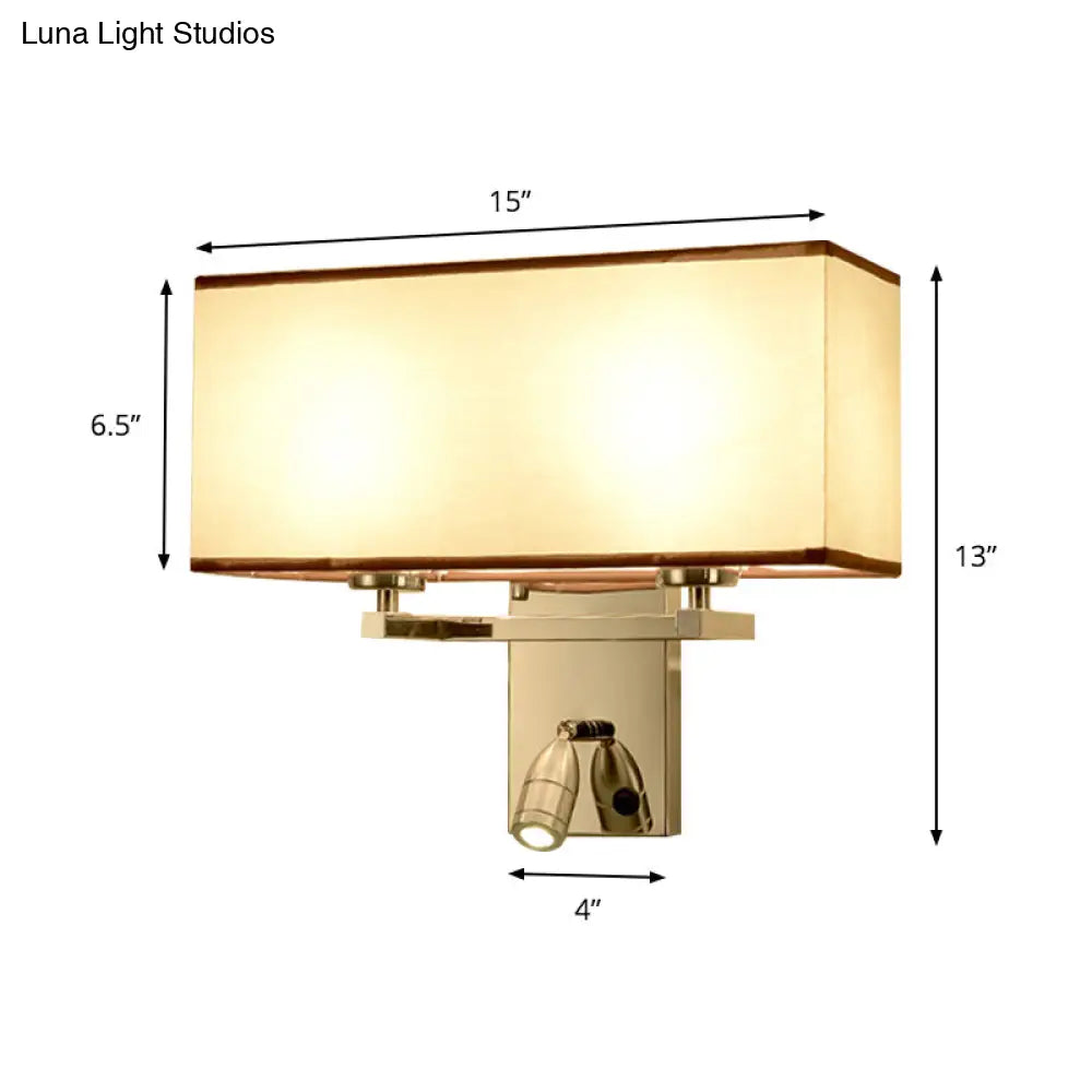 DecorBites™ Modern Fabric LED Wall Sconce Lighting with Adjustable Spotlight, Chrome Finish