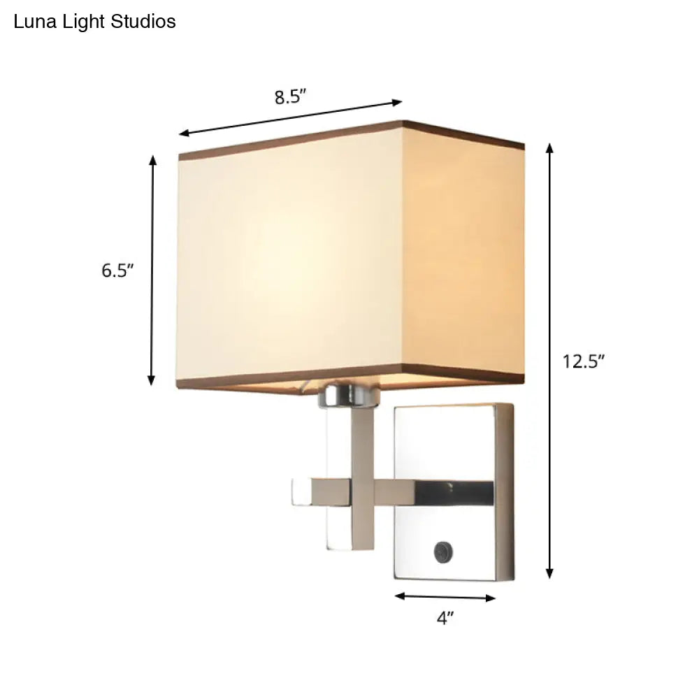 DecorBites™ Modern Fabric LED Wall Sconce Lighting with Adjustable Spotlight, Chrome Finish