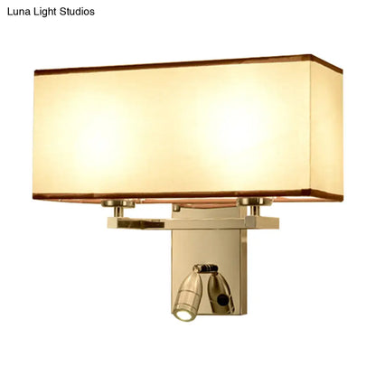 DecorBites™ Modern Fabric LED Wall Sconce Lighting with Adjustable Spotlight, Chrome Finish