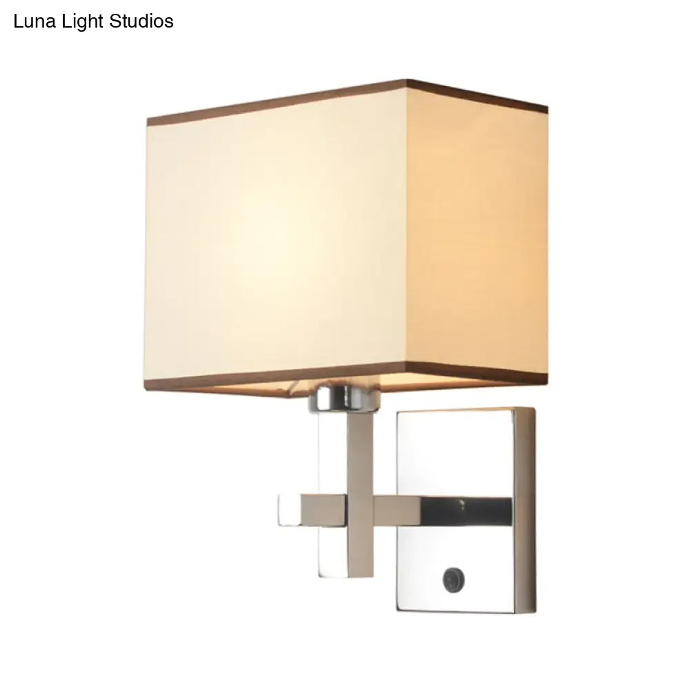 DecorBites™ Modern Fabric LED Wall Sconce Lighting with Adjustable Spotlight, Chrome Finish