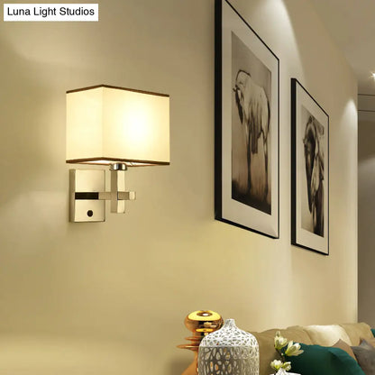 DecorBites™ Modern Fabric LED Wall Sconce Lighting with Adjustable Spotlight, Chrome Finish