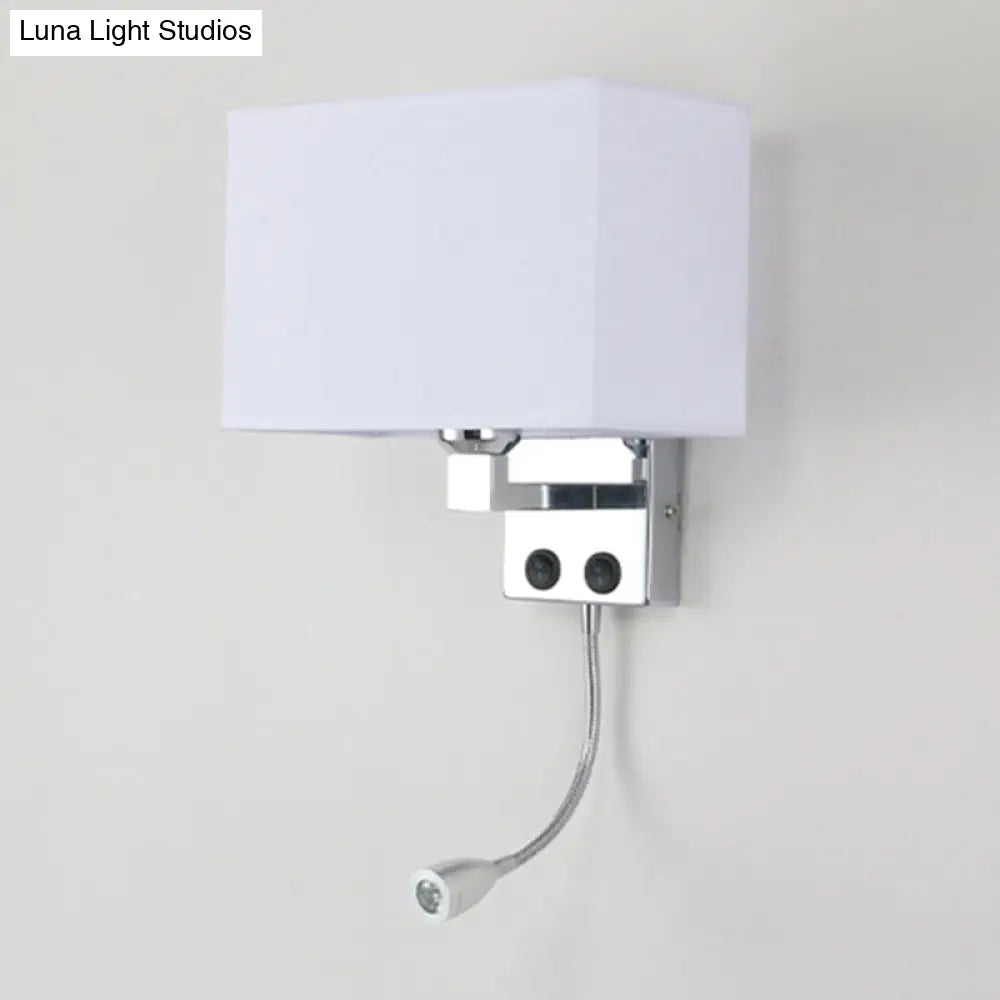DecorBites™ Modern Fabric Rectangle Spotlight Wall Lamp - Nordic Style, 1-Light, Black/Flaxen/Beige, Wall Mounted Fixture