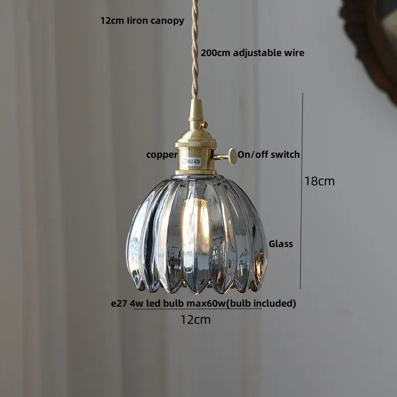 Modern faceted clear glass pendant lamp kitchen knob switch