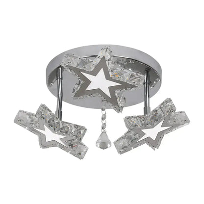 Modern faceted crystal stars led pendant – dining room light
