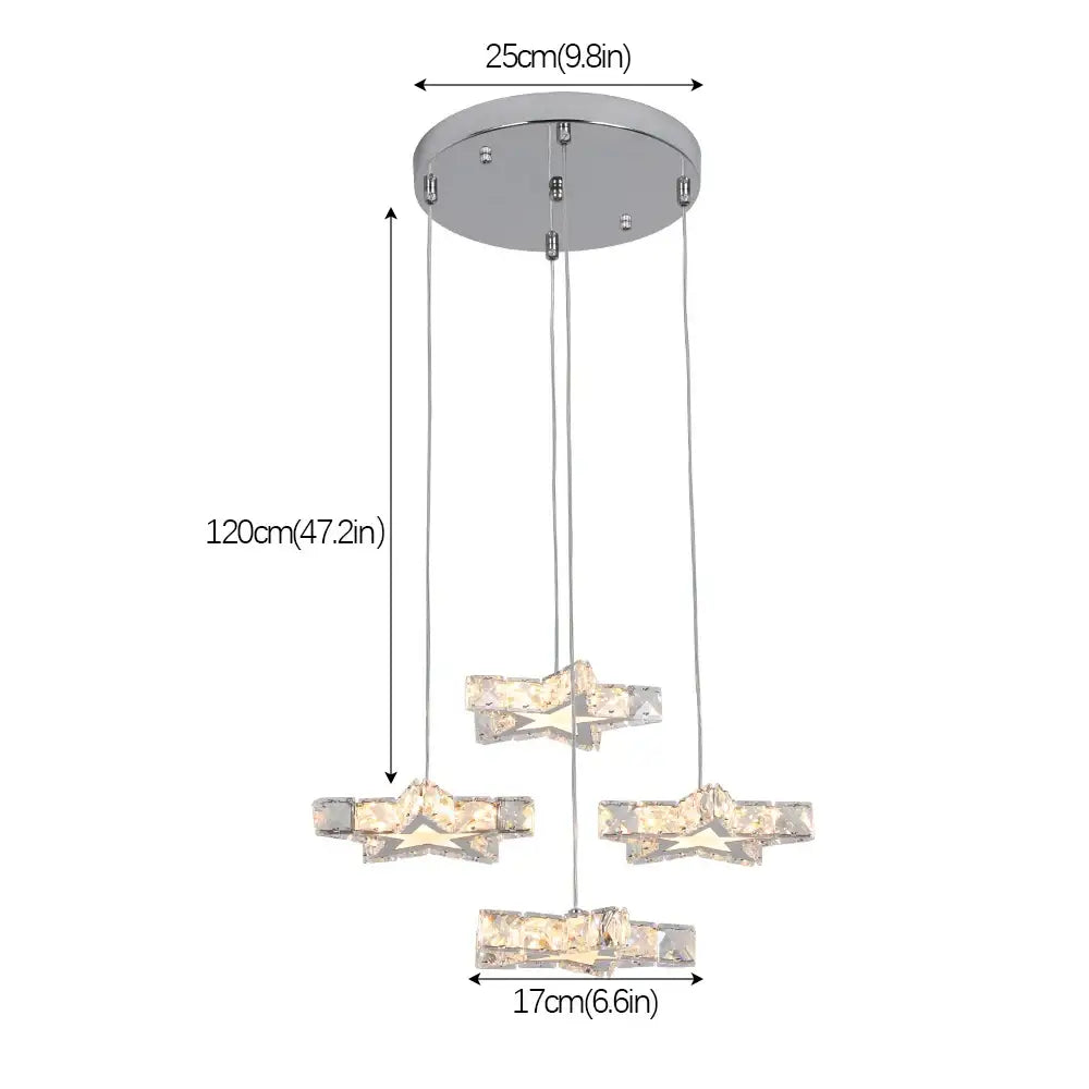 Modern faceted crystal stars led pendant – dining room light