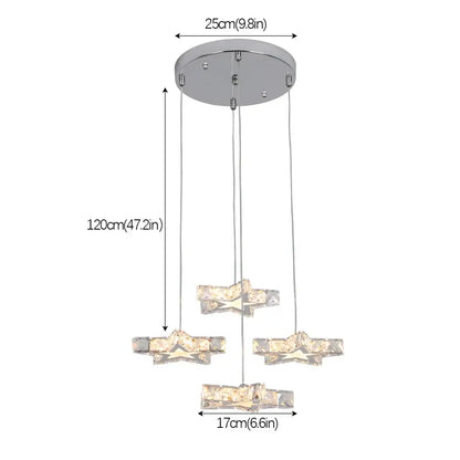 Modern faceted crystal stars led pendant – dining room light