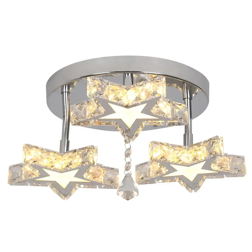 Modern faceted crystal stars led pendant – dining room light
