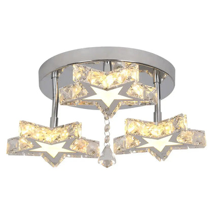Modern faceted crystal stars led pendant – dining room light