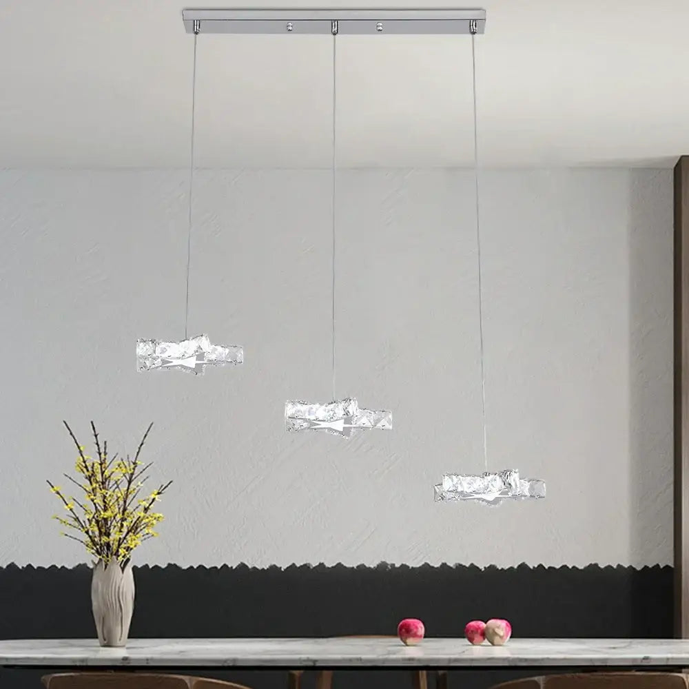 Modern faceted crystal stars led pendant – dining room light
